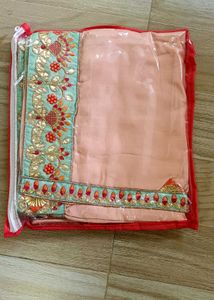 Elegant Peach Saree with blouse