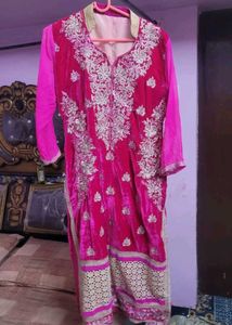 Velvet Suit  With  Churidar Salwar Dupatta