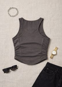 Gray Sleeveless Tank Top