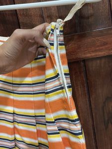 Striped Mini Skater Skirt