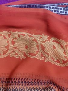 ORANGE CHIFFON SAREE