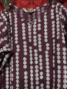 Purple Printed Casual Dress