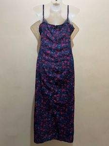 Floral Print Plus Size Cowl Neck Maxi Dress