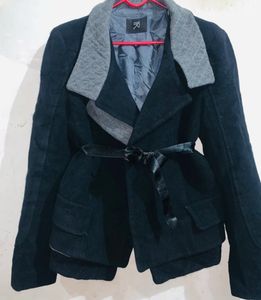 Stylish Black Belted Jacket
