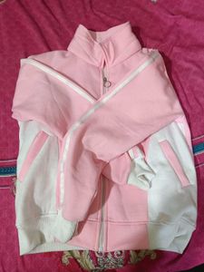 Pink &amp; White Zip-Up Jacket