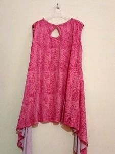 Women A -line Pink And White Polka Dot Top