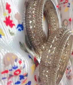 Sparkling Silver Bangles