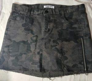 DaniLove Camo Denim Mini Skirt