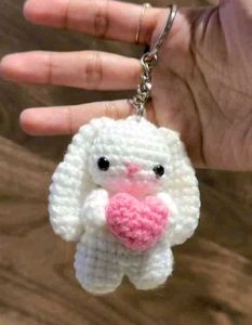 Bunny crochet keychain