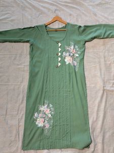 Green Embroidered Kurti