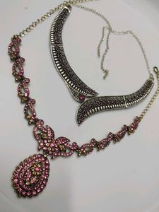 Rhinestone Necklace Set Pack Of 2