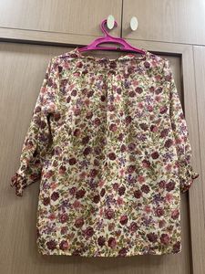 Floral Print Fig M size Top
