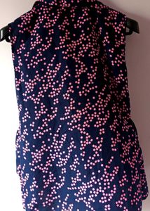 Star Printed Navy Blue Top