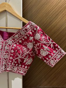 NEW Drape Ruffle Saree, Embroidered Blouse &amp; Belt