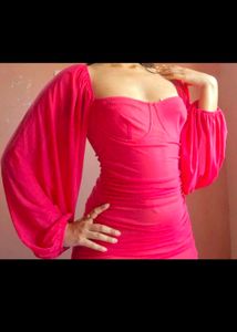 Hot Pink Rugged Dress
