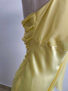 Yellow Halter Satin Gown