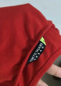 Red Cropped Top With Spaghetti Straps