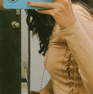 Cute Tan Side Knot Top