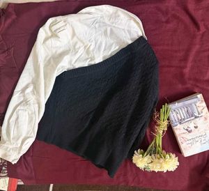 Black Textured Knit Sweater