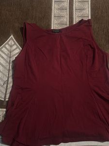 Maroon Sleeveless Top