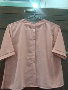Nude Pink Shirt Style Top For Girls