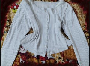 Ethereal Babe Milk White Crop Cardigan