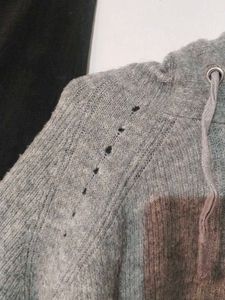 Grey Woolen Hoodie