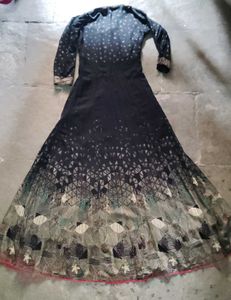 Black Golden Printed Gown