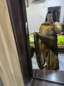 Elegant Brown Floral Saree