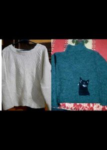 Combo Pullover Sweater And High Neck For Women