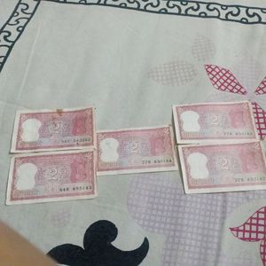 five 2 rupees note on sale
