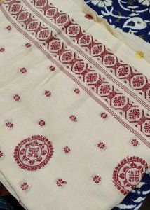 cream cotton saree