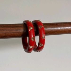 Beaded Red Bangles