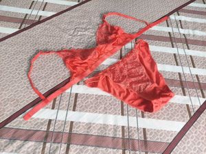 Coral Lace Lingerie Set