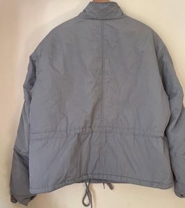 Oversized Minimalist Gray Drawstring Jacket