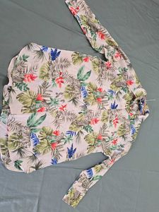 Oversized Beachy Floral Long Shirt