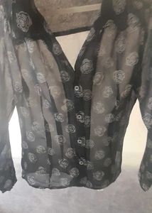 Paolo Pecora Milano Sheer Black Floral Shirt |