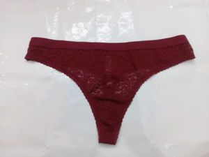 Victoria&#39;s Secret Burgundy Lace Thong