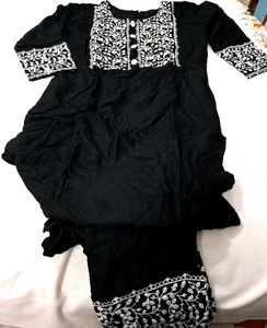 Black Chikankari Suit
