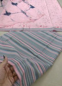 Unstitched Pastel Pink Cotton Suit Set