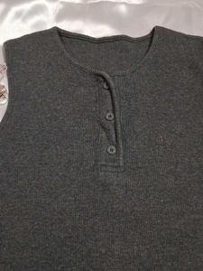 Gray Sleeveless Button Tank Sweater