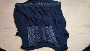 Navy Embroidered One Piece