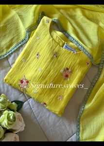 Yellow Embroidered Kurta Set