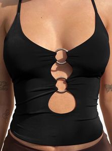 Black Ring Detail Cami Top