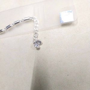 Pure Silver Pink CZ Hand Bracelet