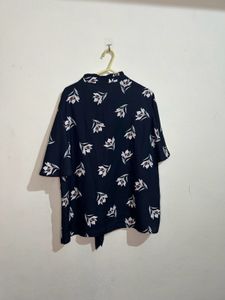 Elegant Floral Print Tie Neck Top