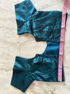 Teal Satin Blouse