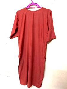 Women&#39;s Embroided Long Coral Kurti