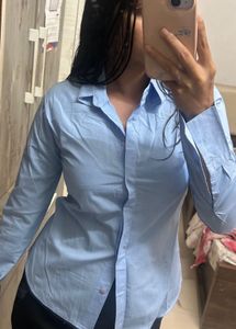Formal Blue Fitted Shirt
