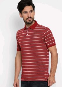 Striped Coral Polo T-Shirt
